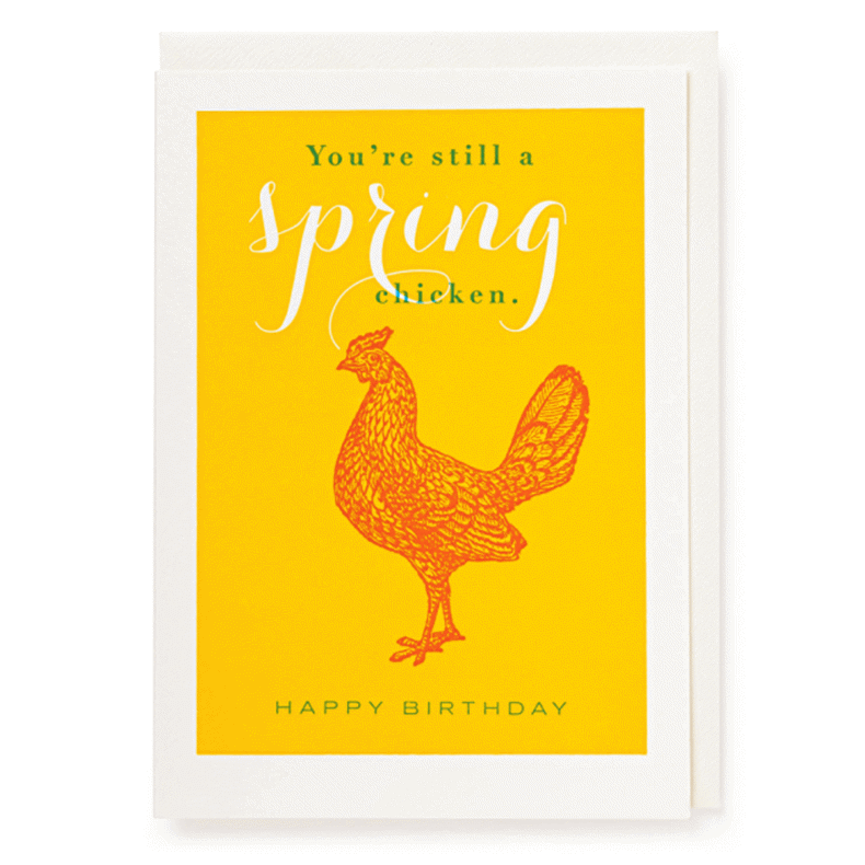 Archivist Spring Chicken Happy Birthday Card